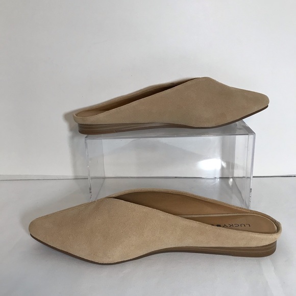 Lucky Brand Barbora Mules Slip Ons Tahini